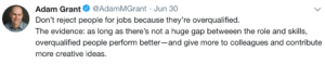 too-experienced is not a thing